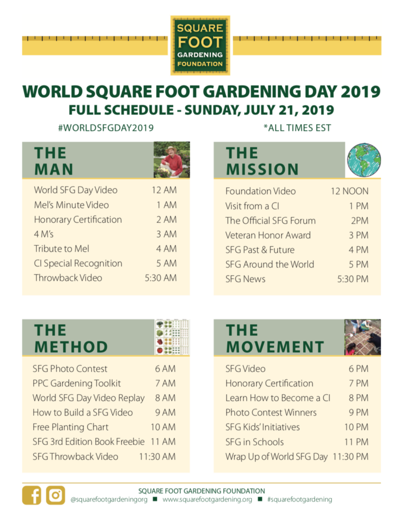 World Square Foot Gardening Day